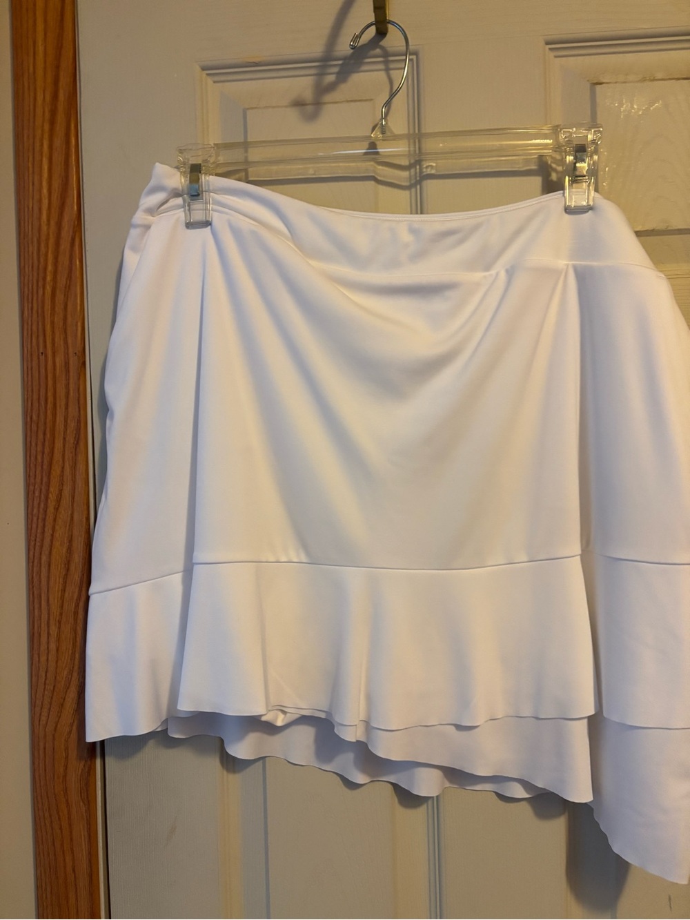 Greg Norman Collection White High-Low Ruffle Skort